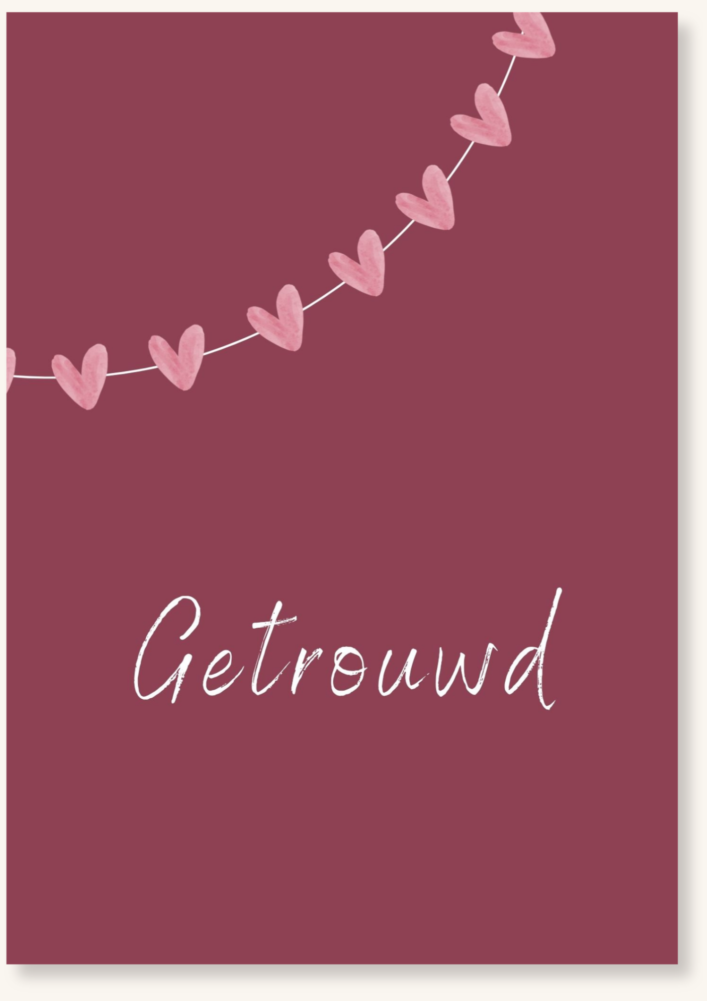 Huwelijk - Getrouwd hartjesslinger roze