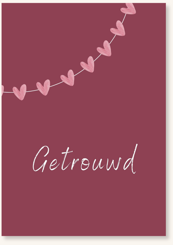 Huwelijk - Getrouwd hartjesslinger roze