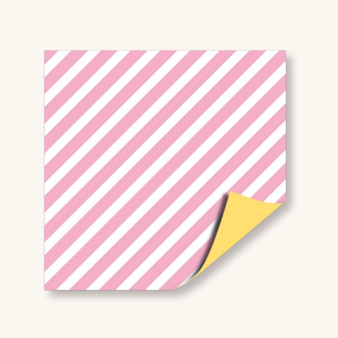 Inpakpapier - Roze met wit diagonaal