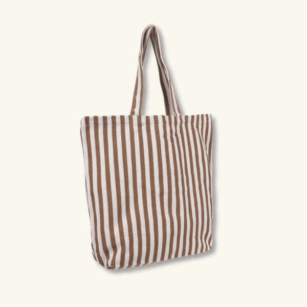 Katoenen tas - Bruine streep