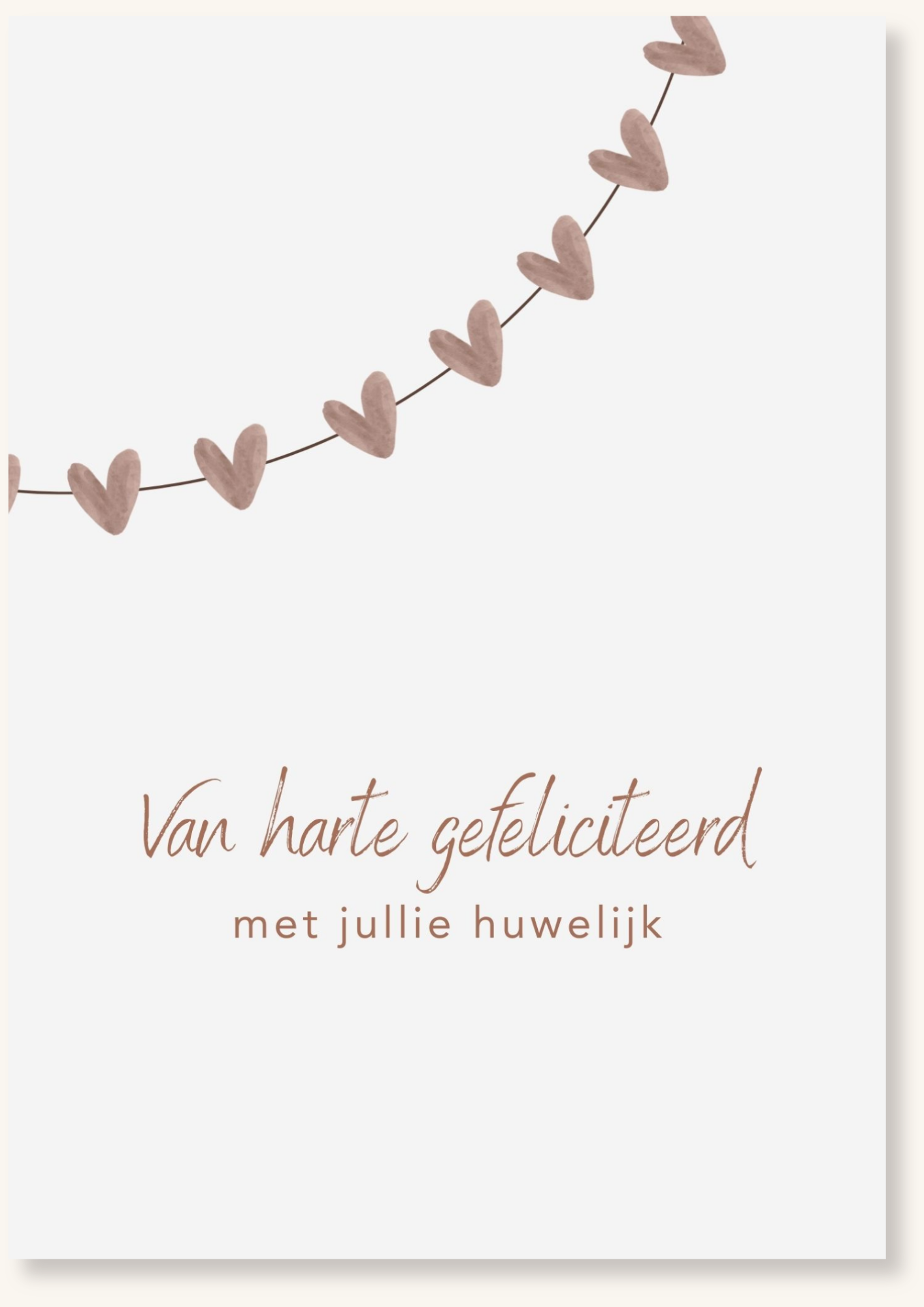 Huwelijk - Van harte gefeliciteerd bruine hartjes