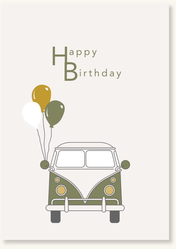 Verjaardag - VW bus groen