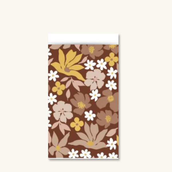 Cadeauzakjes - Flowers mokka maat M - 5 stuks