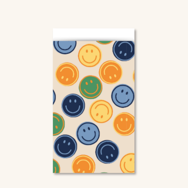 Cadeauzakjes - Smiley's blauw maat M - 5 stuks