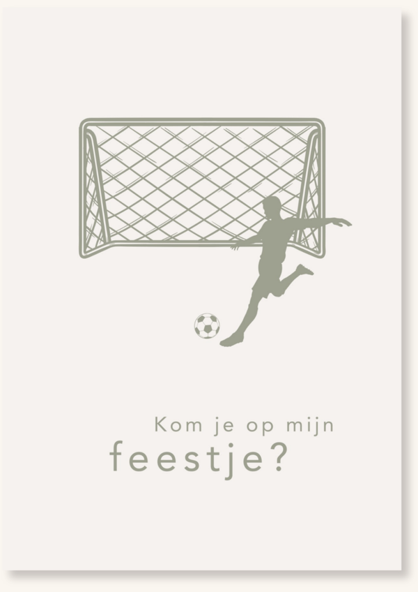 Uitnodigingskaartjes - Voetballer groen