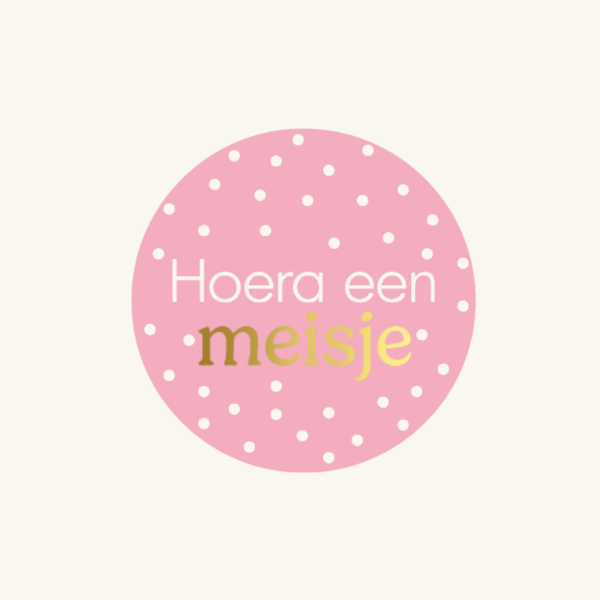 Stickers - Hoera een meisje - 5 stuks