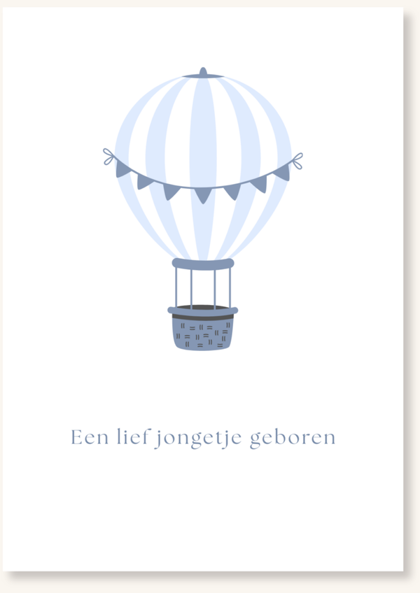 Geboorte - Luchtballon blauw