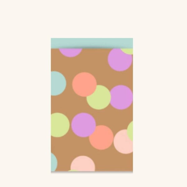 Cadeauzakjes - Gekleurde cirkels maat M - 5 stuks