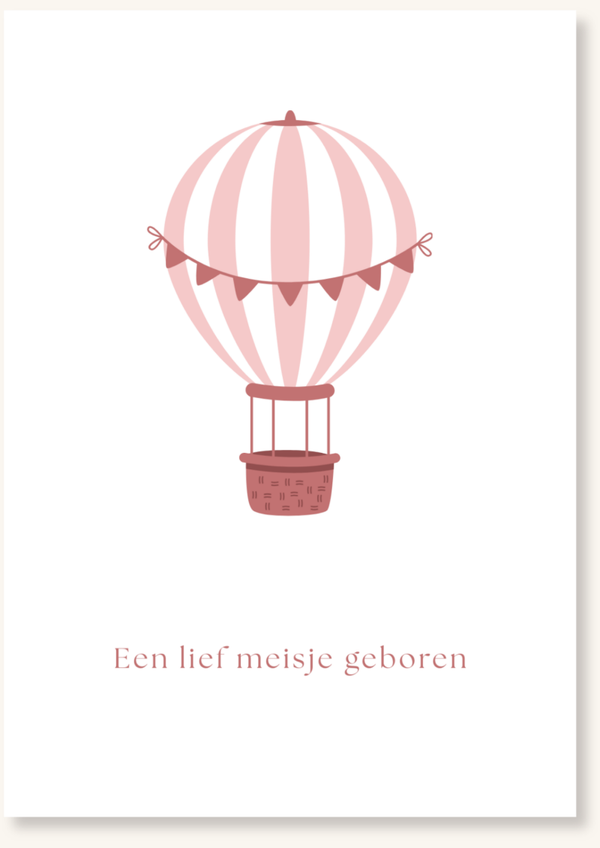 Geboorte - Luchtballon roze