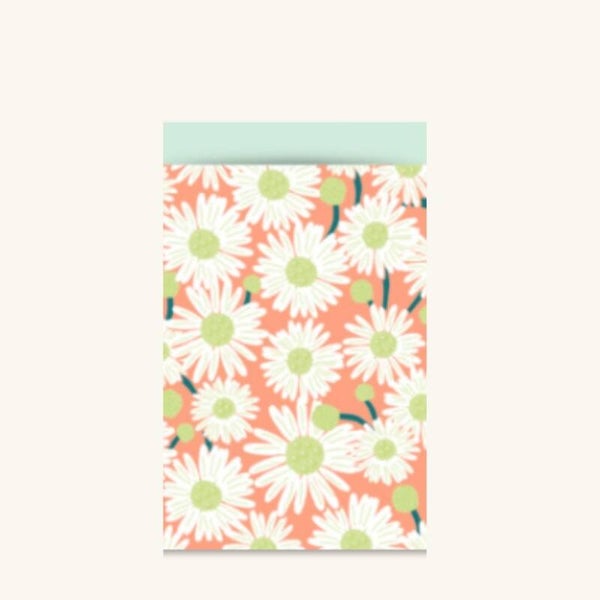 Cadeauzakjes - Madeliefjes oranje maat M - 5 stuks