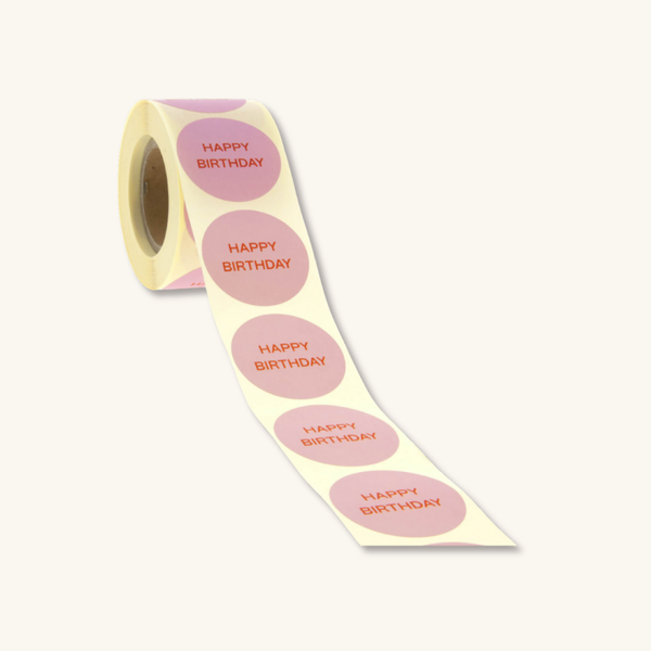 Stickers - Happy Birthday roze - 5 stuks