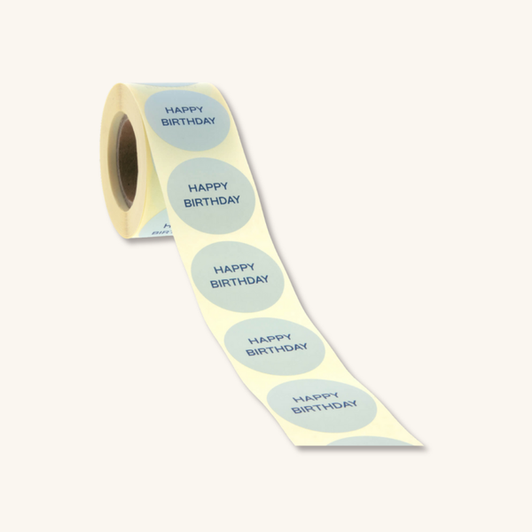 Stickers - Happy Birthday blauw - 5 stuks