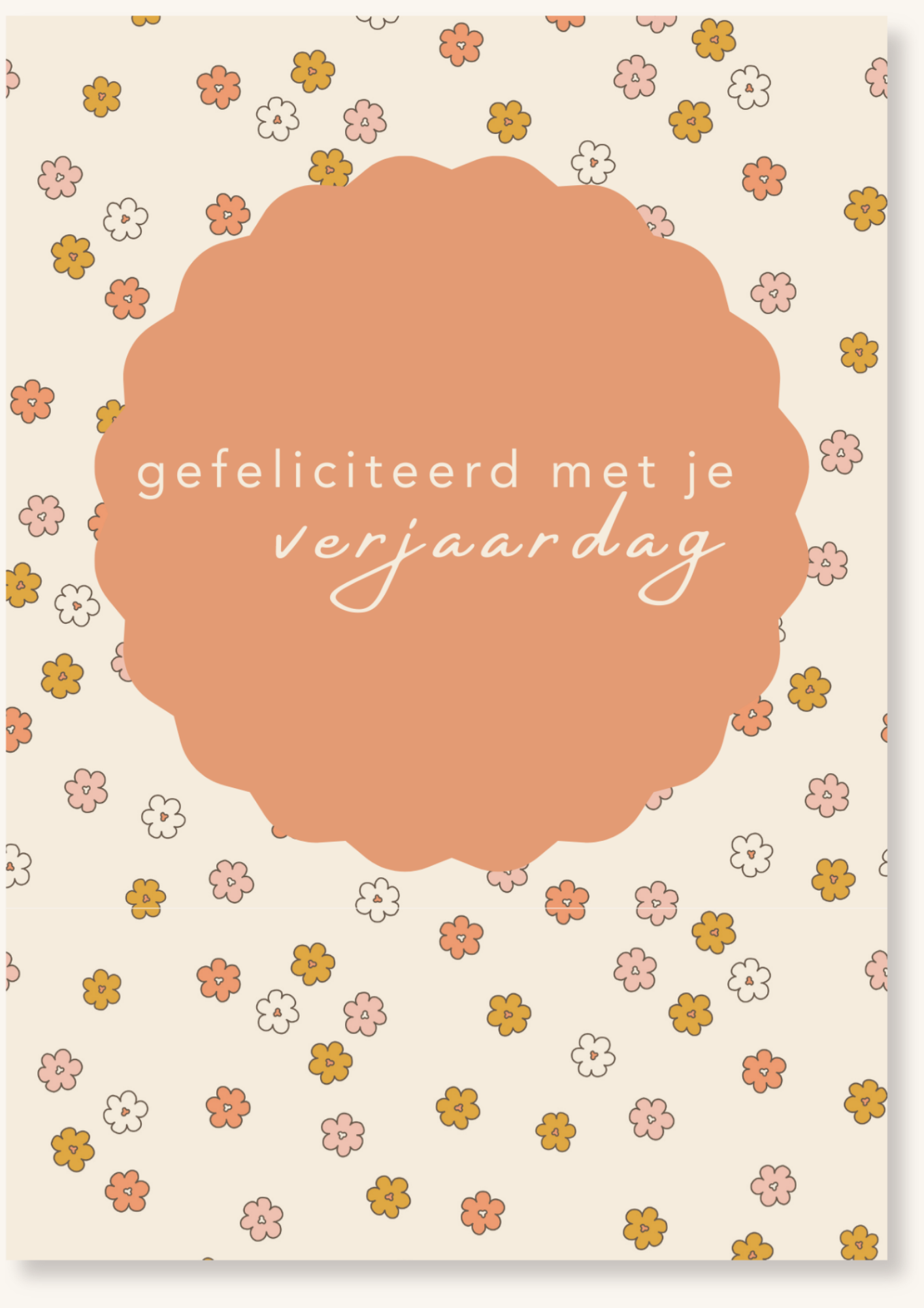 Verjaardag - Gefeliciteerd retrobloemetjes