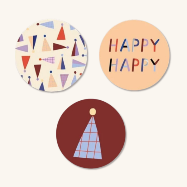 Stickers - Happy feest - 6 stuks