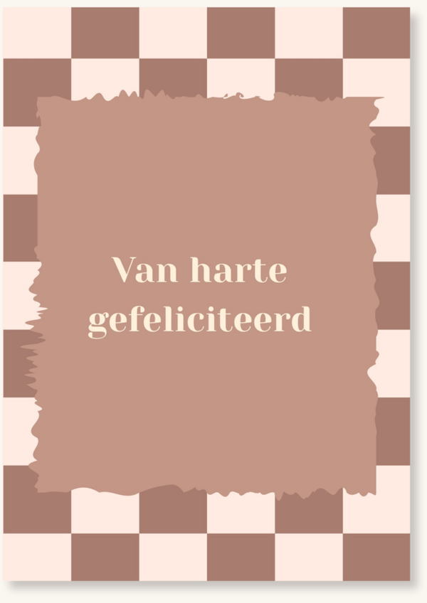 Verjaardag - Bruin geruit