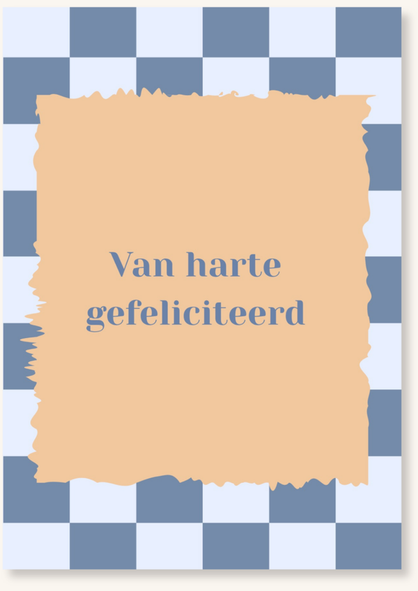 Verjaardag - Blauw geruit