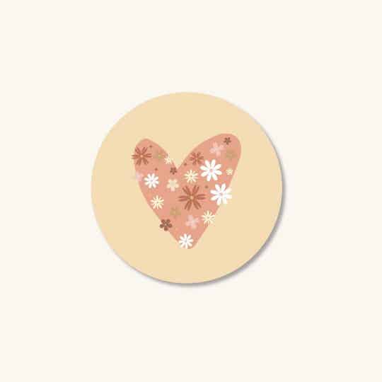 Stickers - Studio Jolie hartje met bloemen