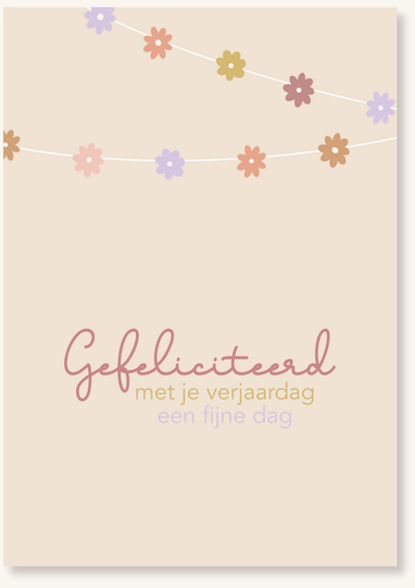 Verjaardag - Gefeliciteerd bloemenslinger
