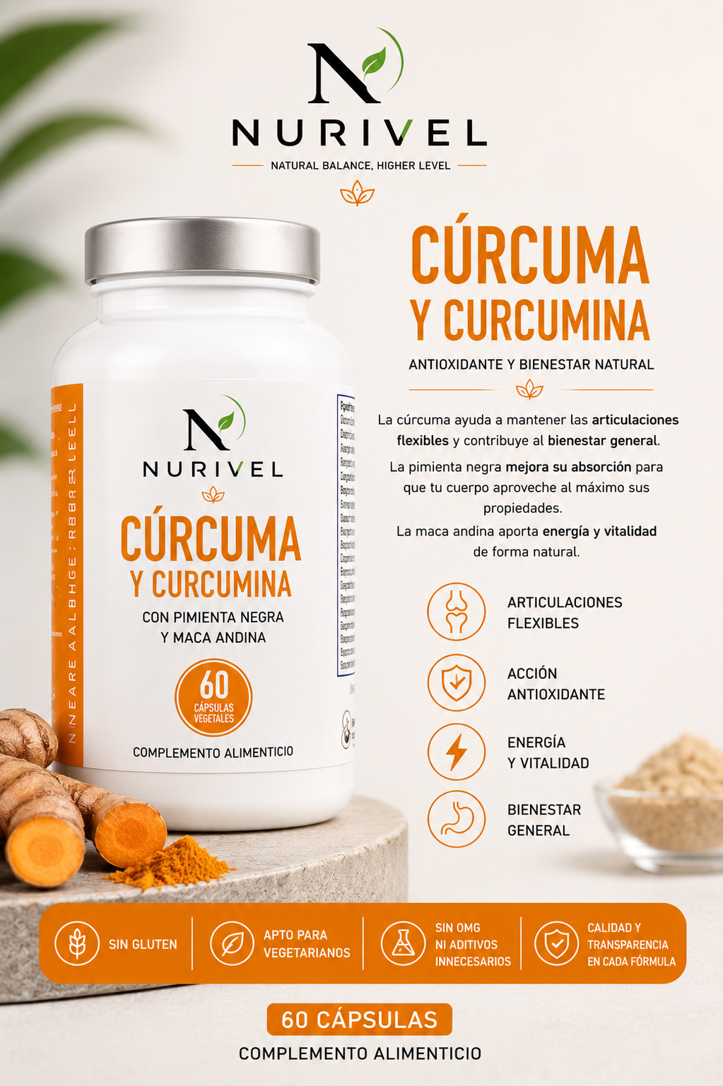 NURIVEL CÚRCUMA Y CURCUMINA