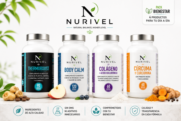 Pack Completo Nurivel  Colágeno + Body Calm + Thermoboost + Cúrcuma