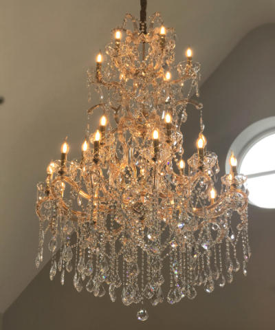 Nr A-7 - Maria Theresia dubbelle kroonluchter met Swarovski kristal - Afm 100x220cm No 1