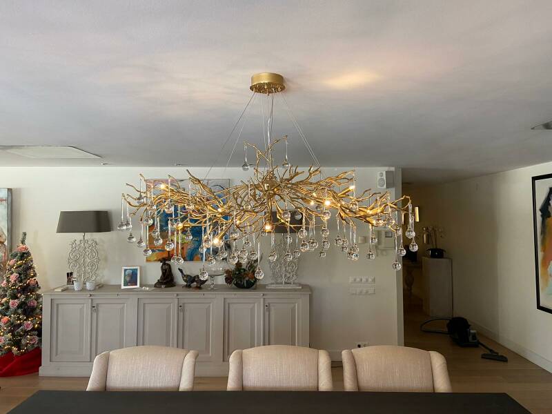 Nr A-30  Bronze kroonluchter Three Lamp Elisabeth No 1