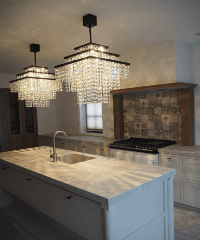 Nr A-29    Moderne  vierkanten kroonluchter | Waterfall No 1