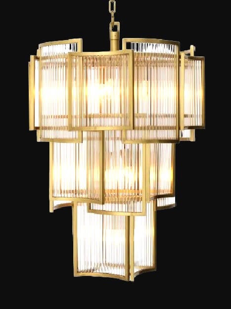 Jugentstyl Kristallen kroonluchter de jaren 30