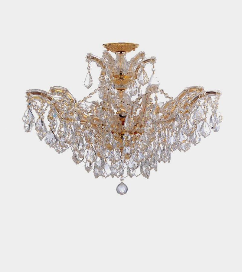 Nr B-27   Plafonniere Maria Theresia  Gold Diameter 70 cm  met Swarovski kristal No 1