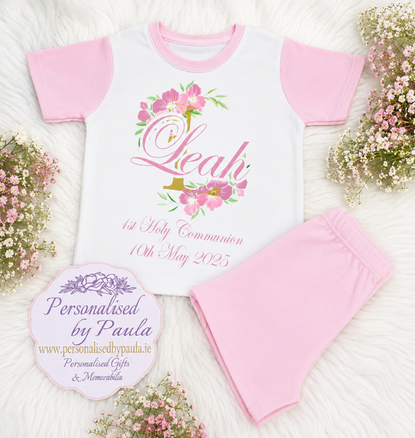 Short Communion & Confirmation Pyjamas Cotton Pink