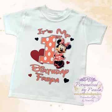 Kids Birthday Tshirt (White, Blue or Pink)