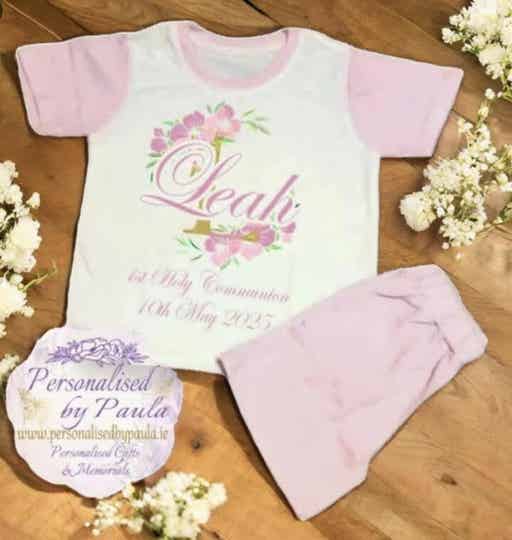 Short Communion & Confirmation Pyjamas Cotton Pink