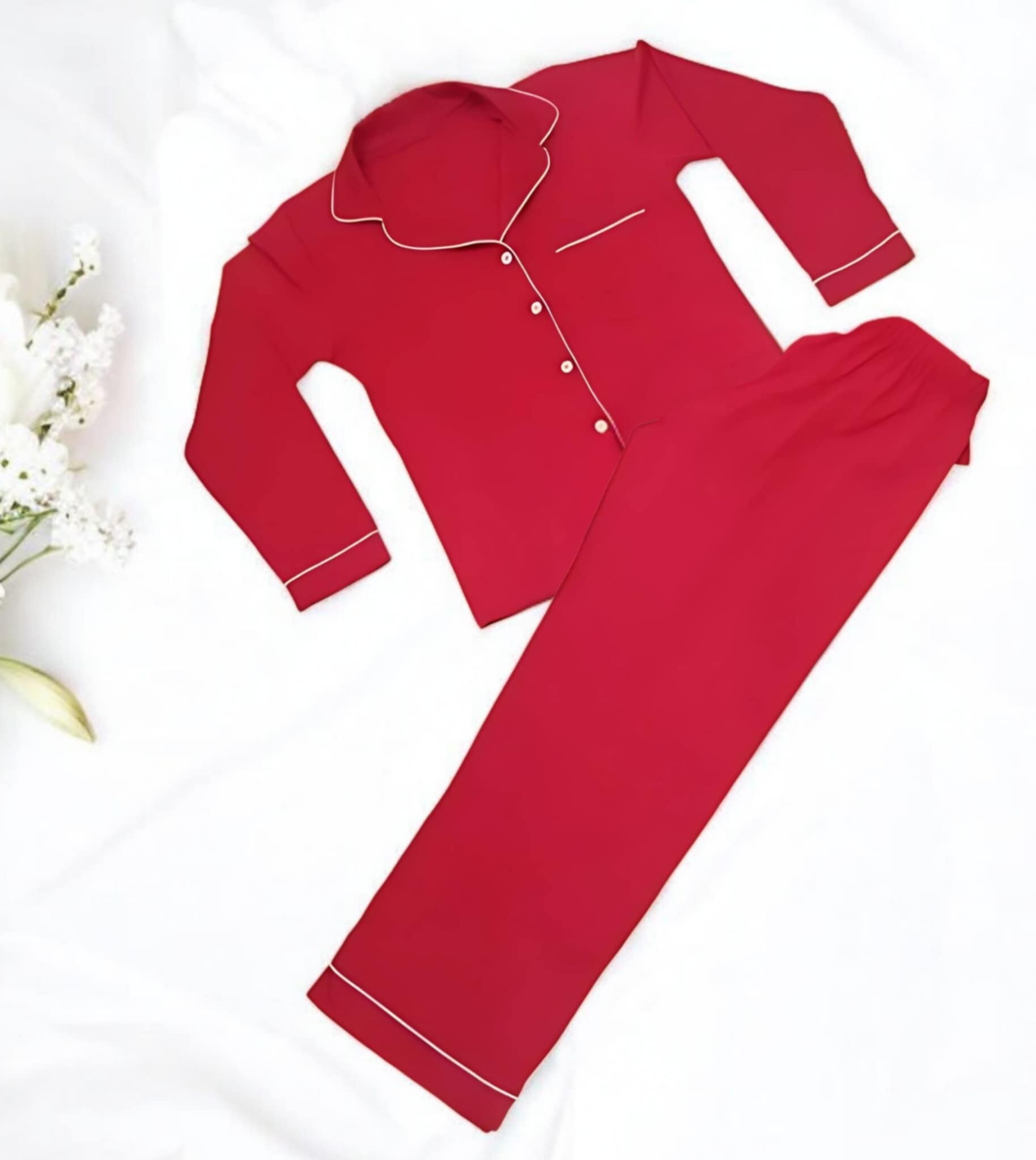 Kids Red Collar Pyjamas
