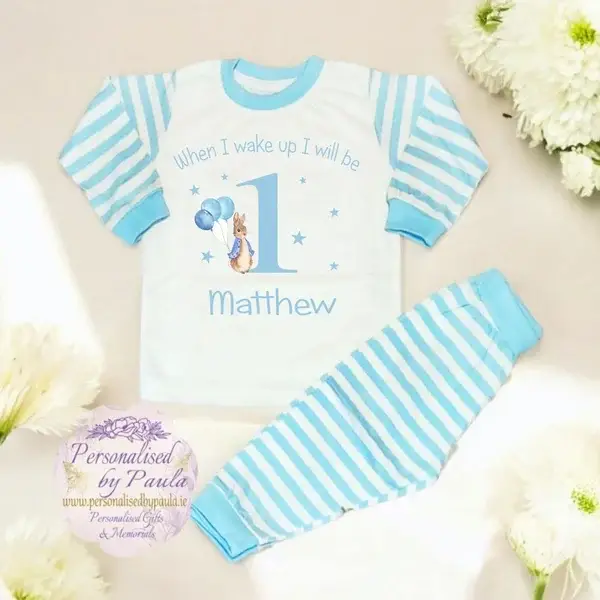 Personalised Pyjamas -Blue Stripes