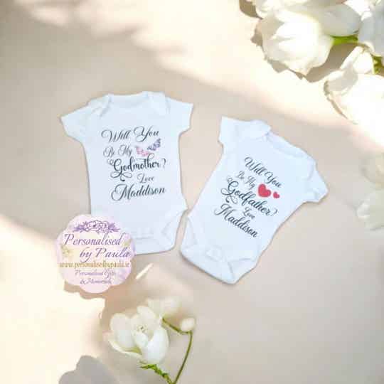 Will you be my Godparent Baby Vest