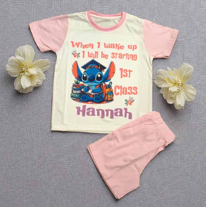 First Day of School Pyjamas -Shorts -Different Colours