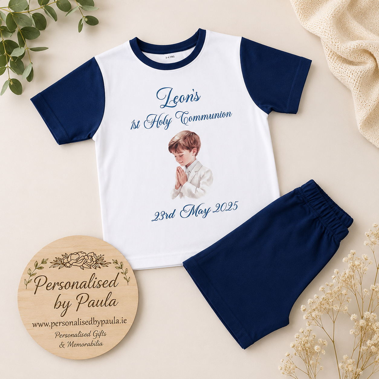 SHORT Communion & Confirmation Pyjamas Navy