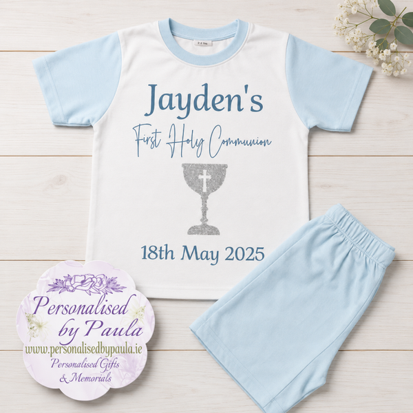 Short Communion & Confirmation Pyjamas Sky Blue