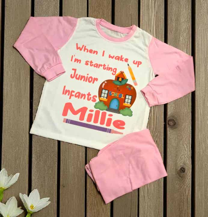 First Day of School Pyjamas Pink
