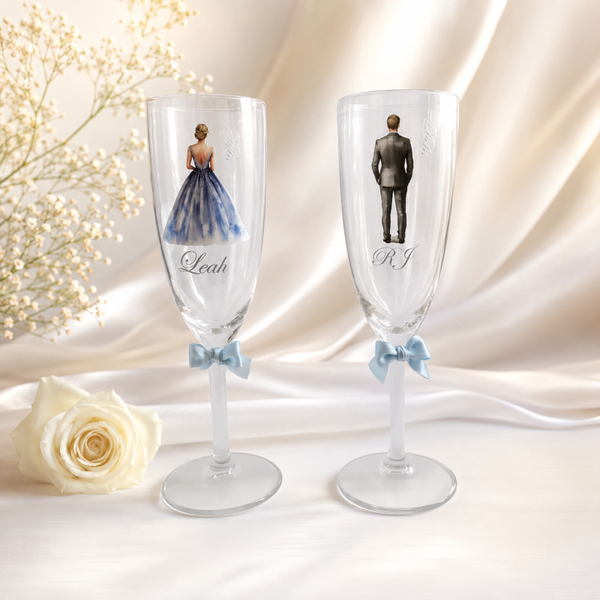 Debs Champagne Flutes in gift box