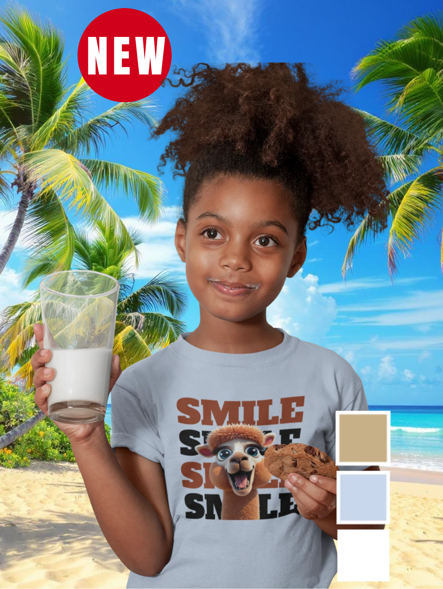 T-SHIRT SMILE BLACK LOGO KIDS