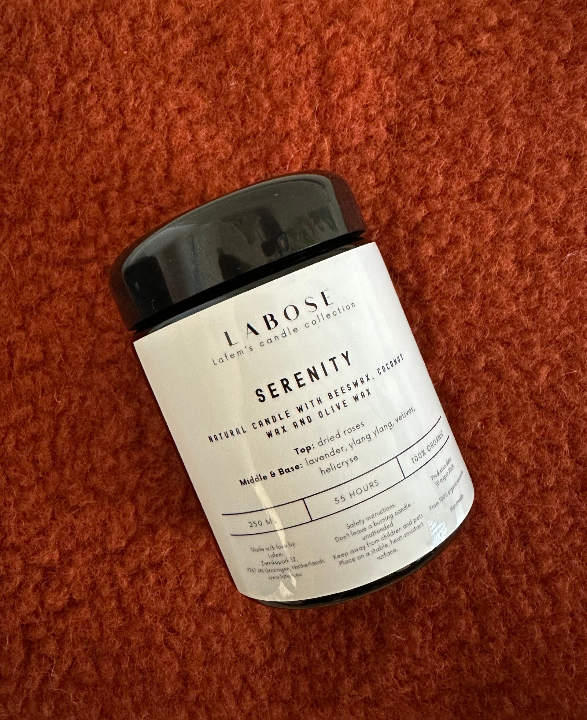 Lafem handmade pure biologische kaars met essentiële oliën ‘Serenity’