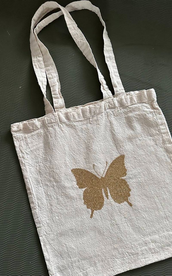 Lafem 100% katoenen tas met handmade bedrukking