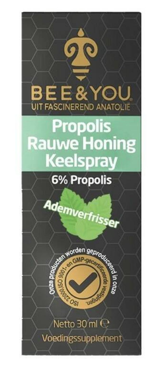 Bee & You Biologische Propolis Rauwe Honing keelspray met ginger