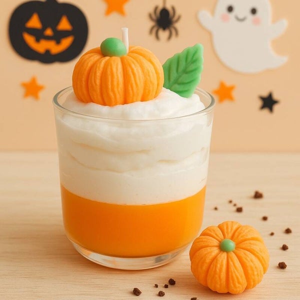Bougie Citrouille Givrée + son fondant assorti