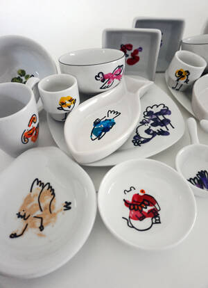 Handgeschilderd servies