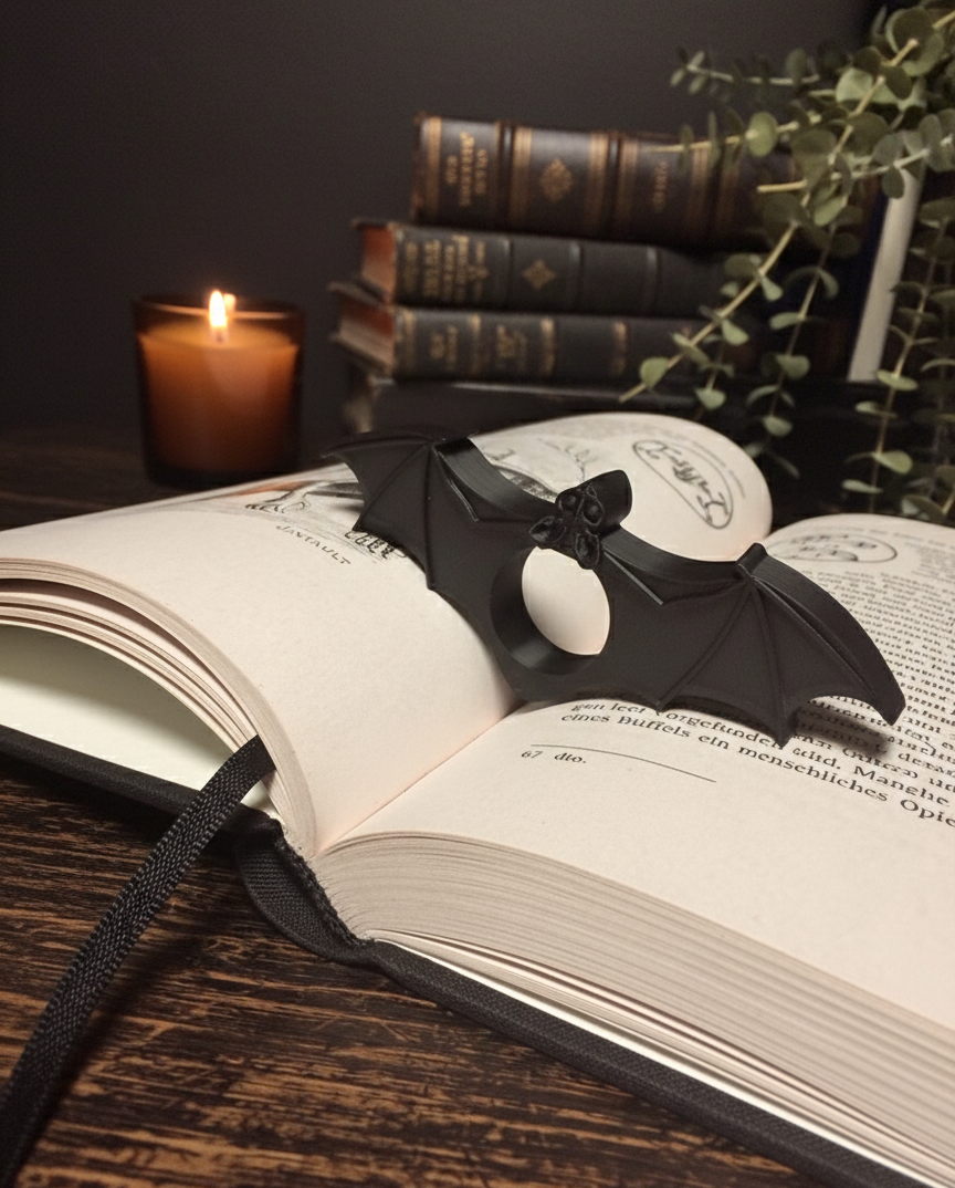 Fledermaus-Buchseitenhalter