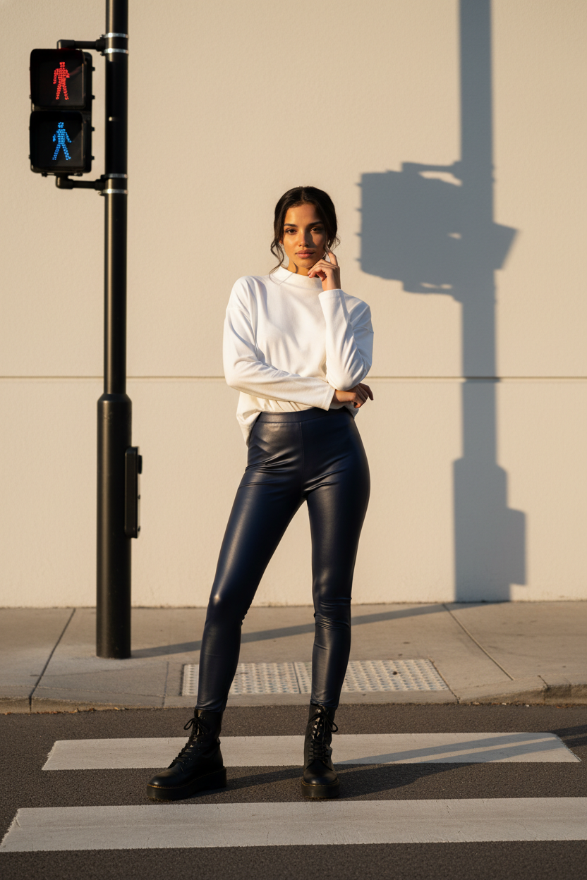 PU LEGGING NAVY ✦ NORFY