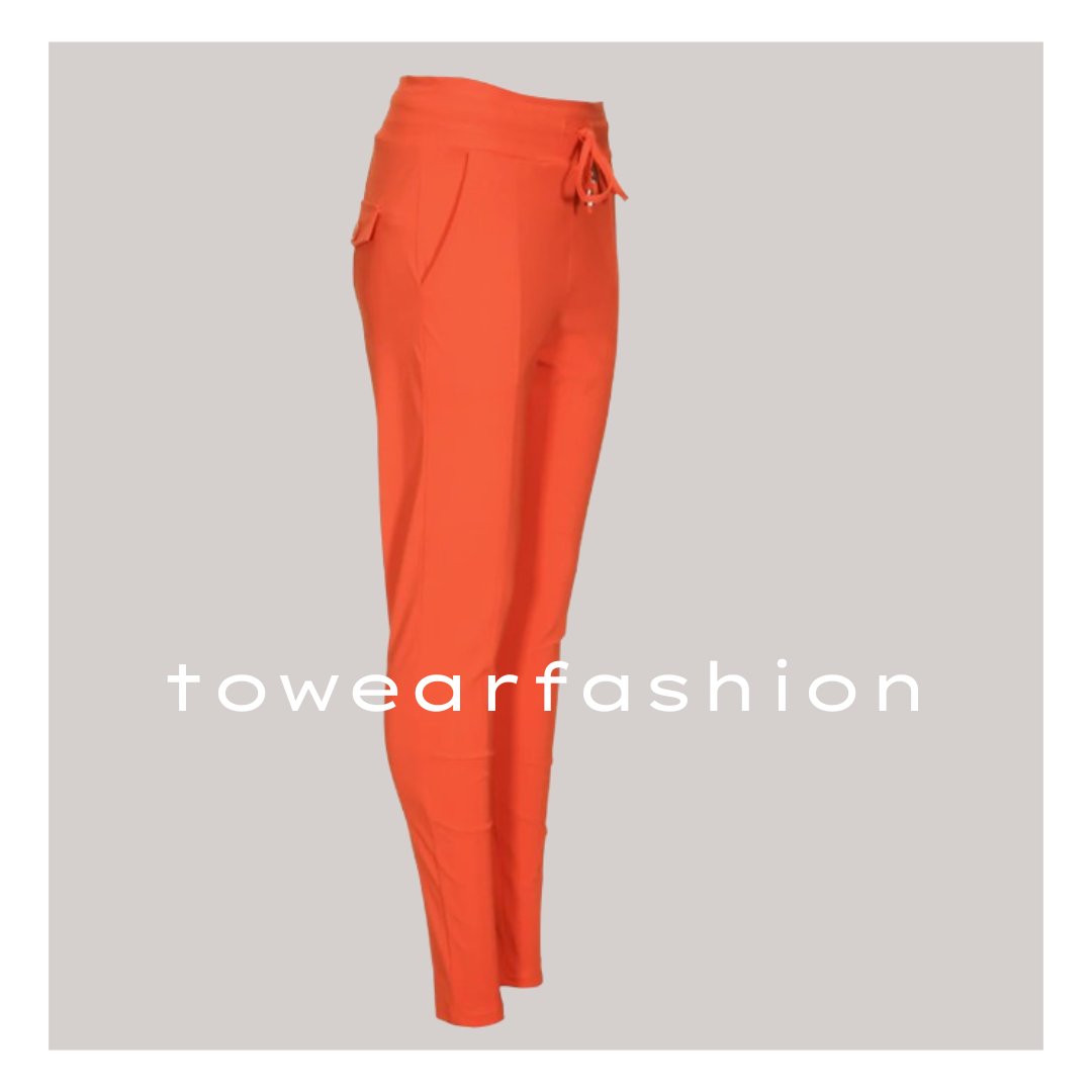 BROEK TRAVELSTOF INEZ ✦ ORANJE ✦ MEPA
