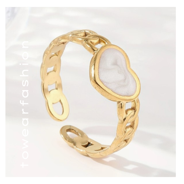 RING HART WIT ✦ GOUDKLEUR